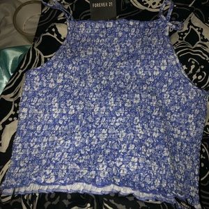 A light blue cropped tank top from Forever 21
